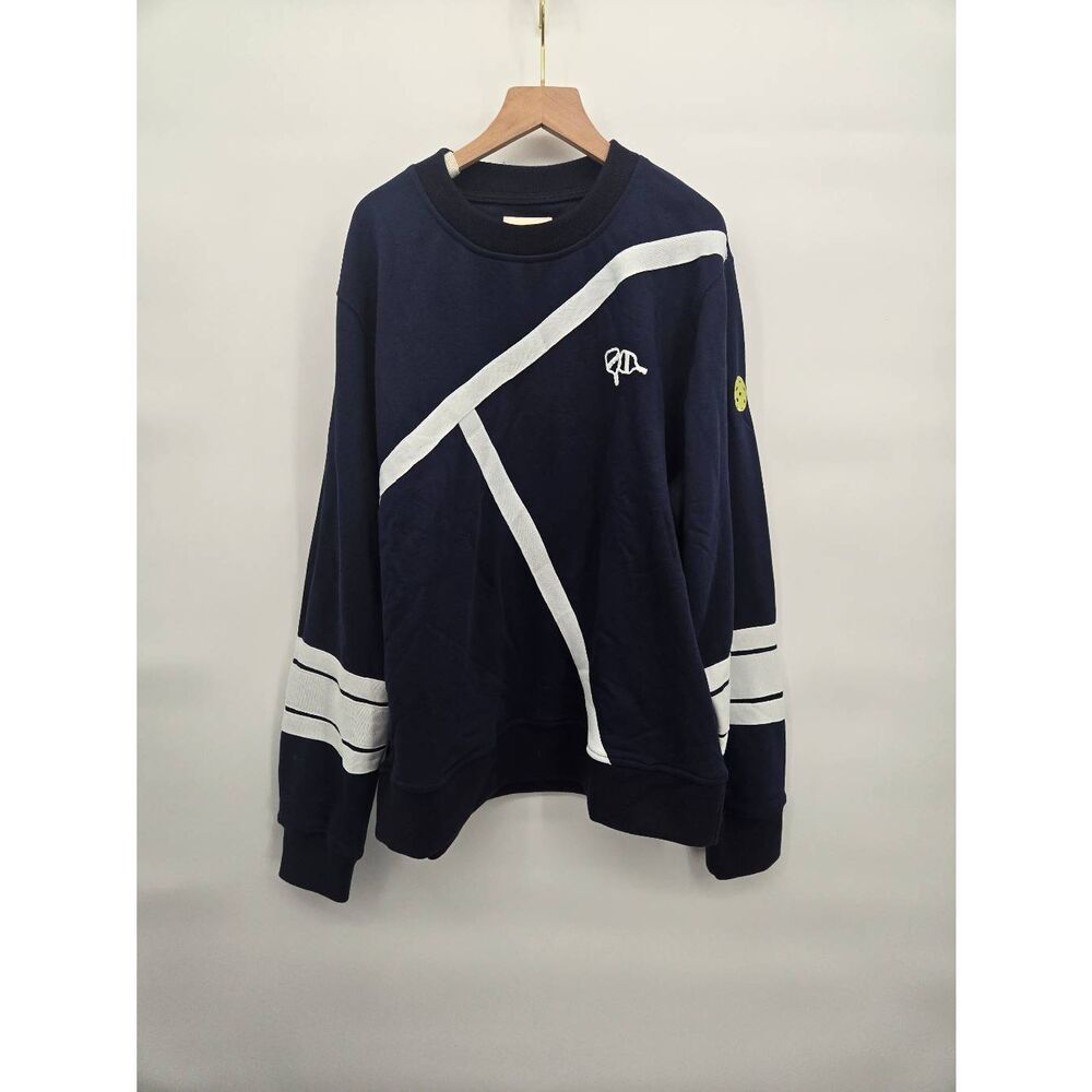 Ellsworth Ivey Elle Sweatshirt Tennis Lines Size Large Crew Neck